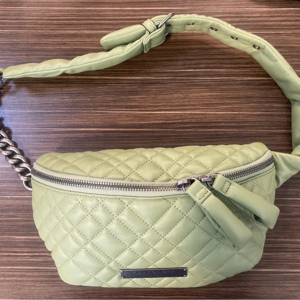 Kurt Geiger Quilted Green Fanny Pack